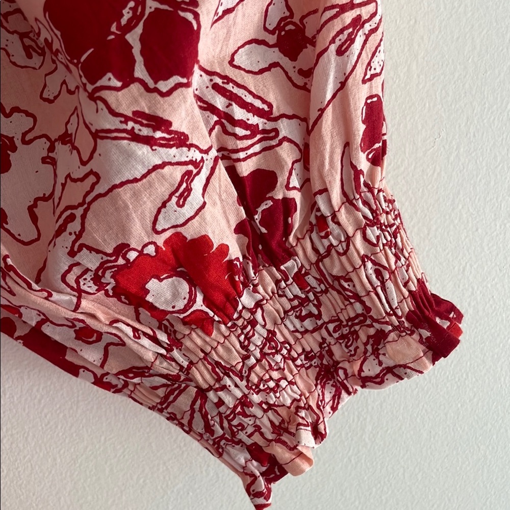 Anthropologie Red Floral Midi Dress - Picture 3 of 10